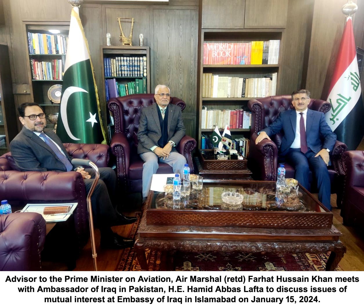 Advisor to PM Farhat Hussain Khan, Ambassador Lafta of Iraq discuss bilateral issues