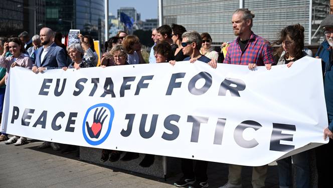 EU employees protest against bloc’s ‘inaction policy’ on Gaza