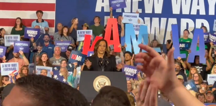 Harris’s speech interrupted by pro-Palestinian protesters in Pennsylvania