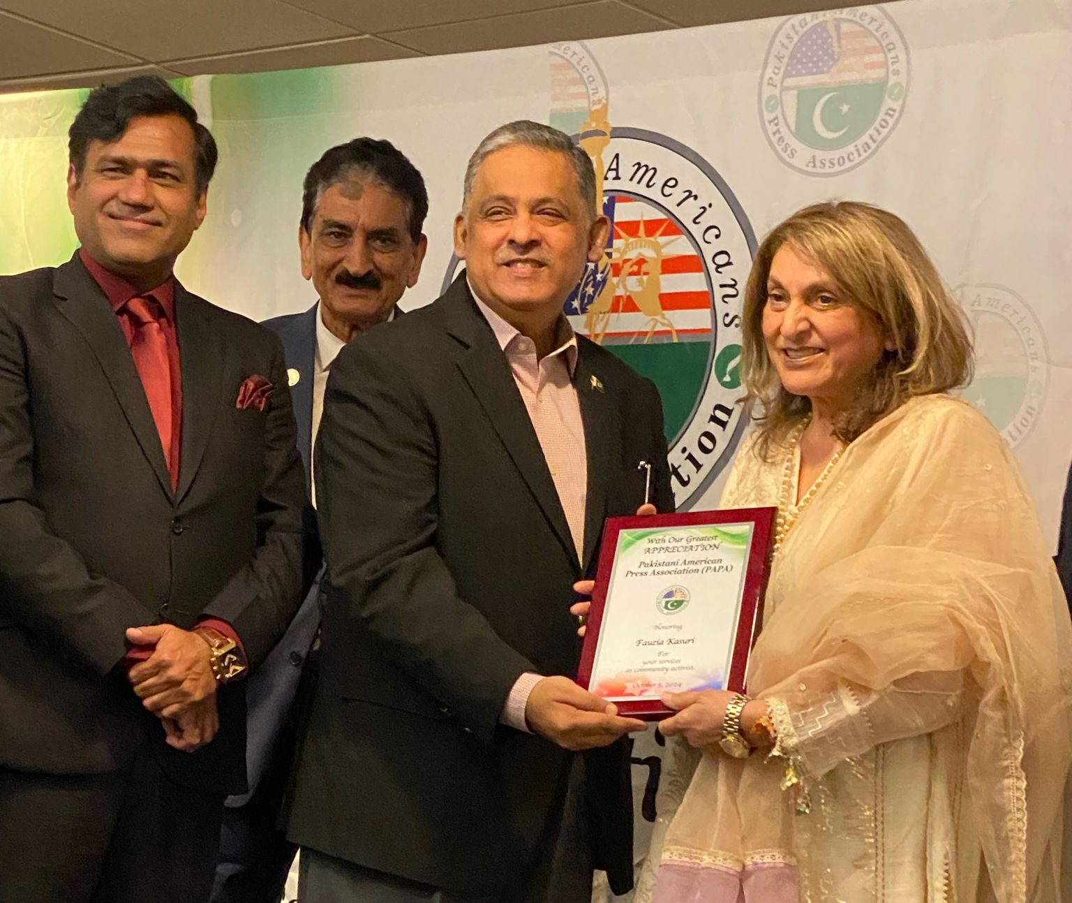 PAPA honors Fauzia Kasuri for Meritorious Services